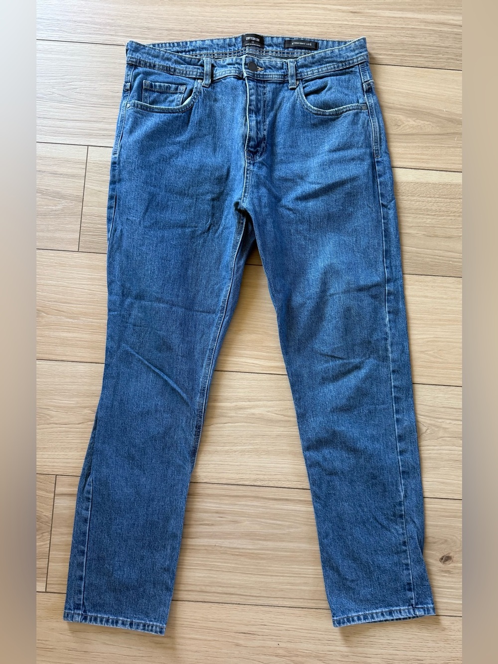 Cotton On Men’s Straight Leg Jeans Size 32 Medium Wash Denim